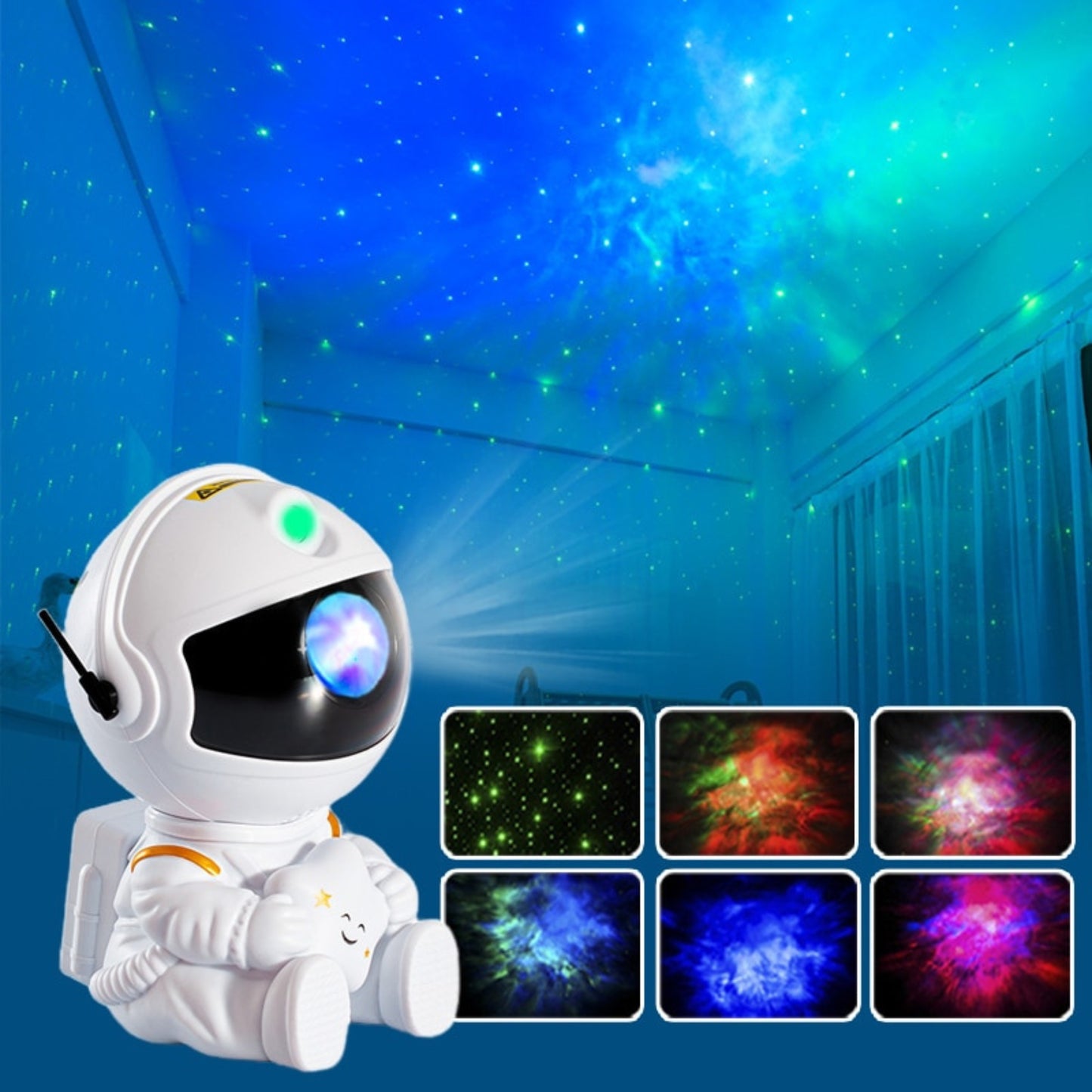 Sitting Astronaut Galaxy Projector