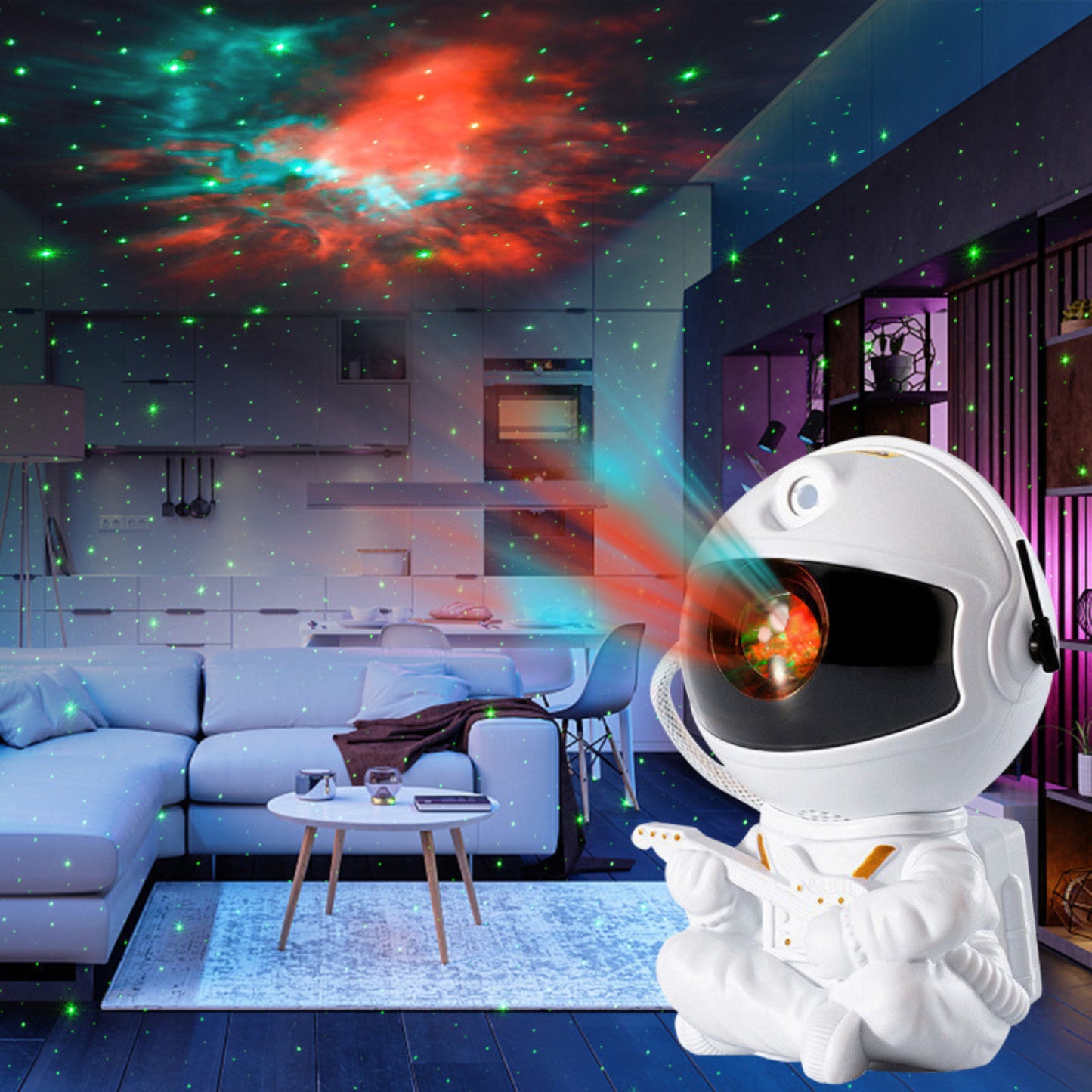 Sitting Astronaut Galaxy Projector