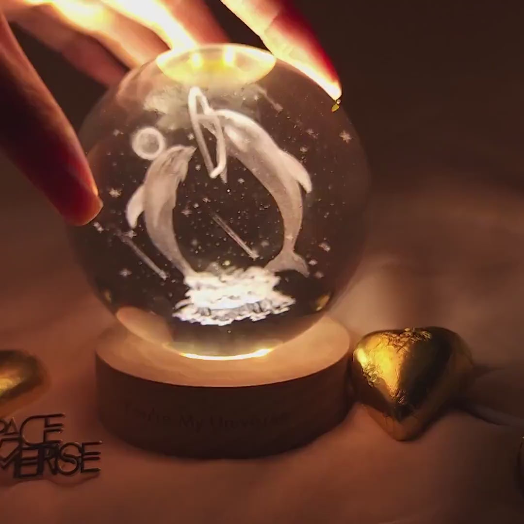 Personalized Crystal Space Lamp Globe (Warm Light) | | Romantic Gifts, Valentine's Day Gifts | Comes with Gift Wrapping Box