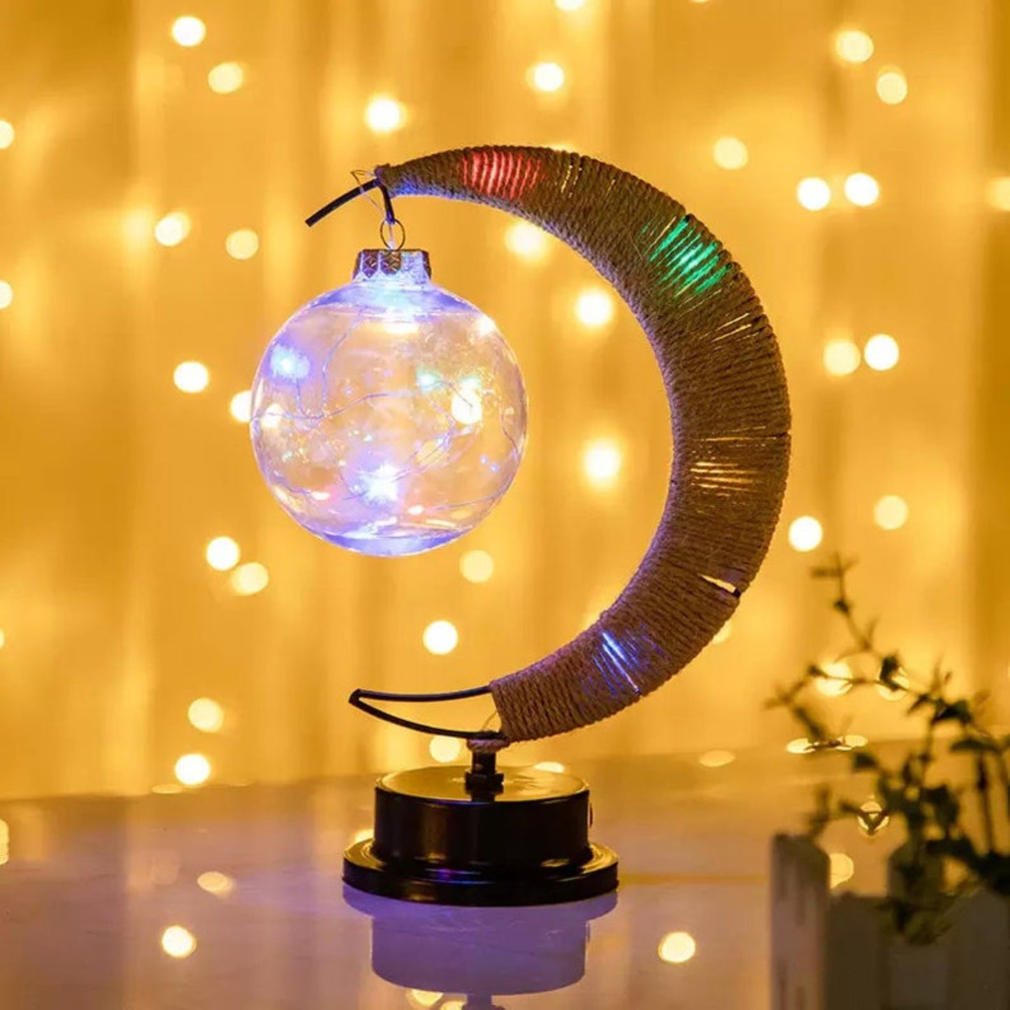 Rattan Moon Lamp