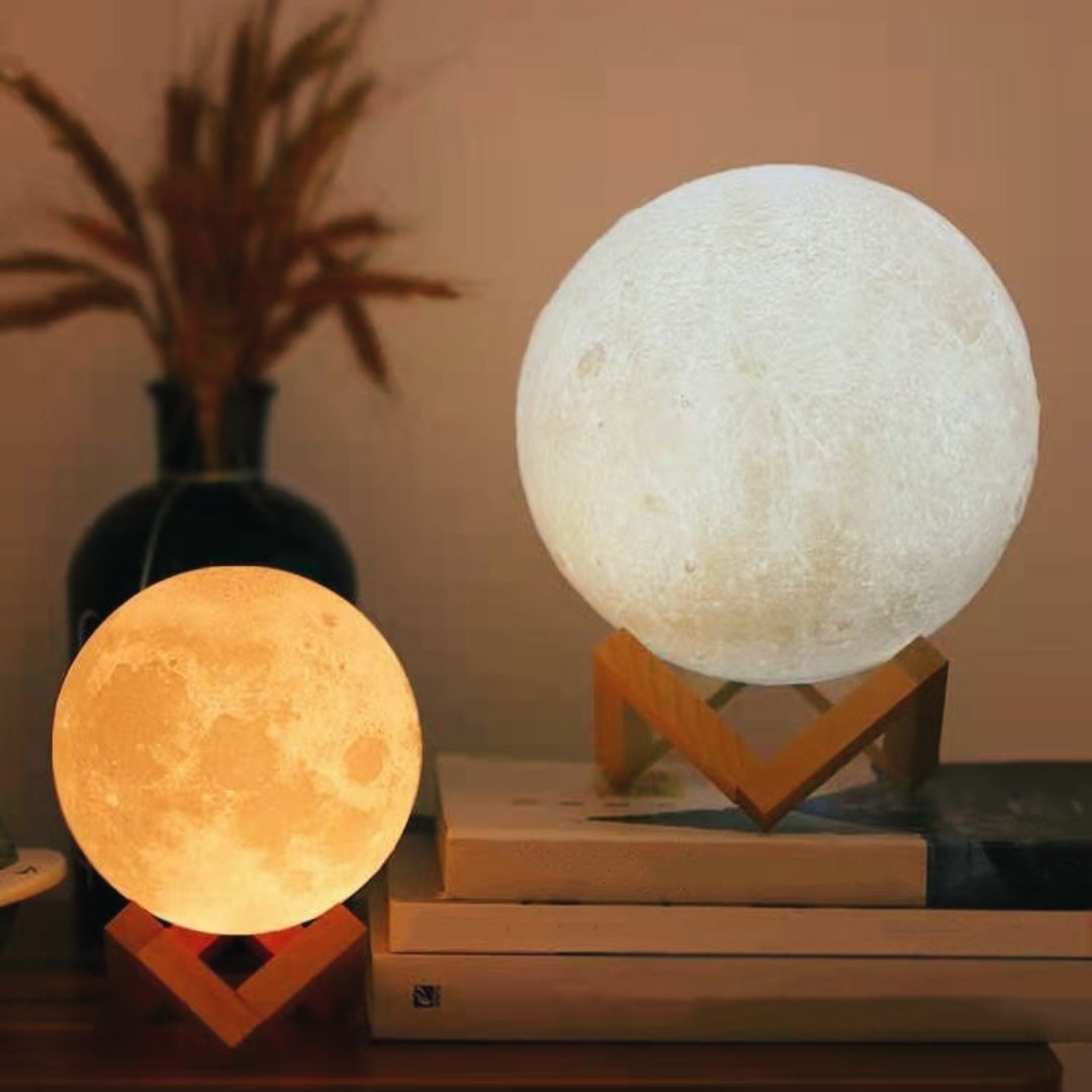 3D Printed Minimalist Moon Lamp - Space Mesmerise - Space Gifts | Lamps | Statues | Home Decor