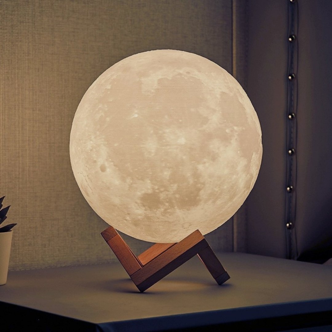 3D Printed Minimalist Moon Lamp - Space Mesmerise - Space Gifts | Lamps | Statues | Home Decor
