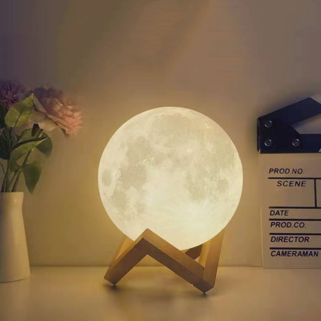 3D Printed Minimalist Moon Lamp - Space Mesmerise - Space Gifts | Lamps | Statues | Home Decor