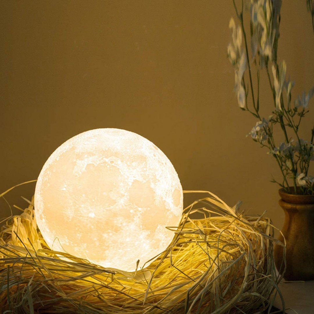 3D Printed Minimalist Moon Lamp - Space Mesmerise - Space Gifts | Lamps | Statues | Home Decor