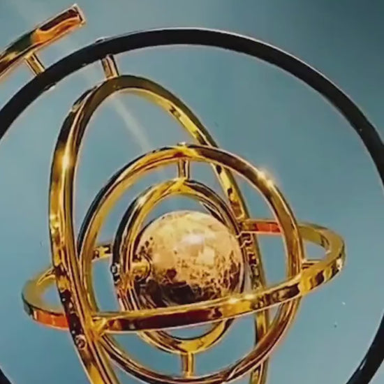 Planet Armillary Sphere Sculpture | Tourbillon 3D Spinning Gimbal  Model | Home Decor Ornament Space Gift