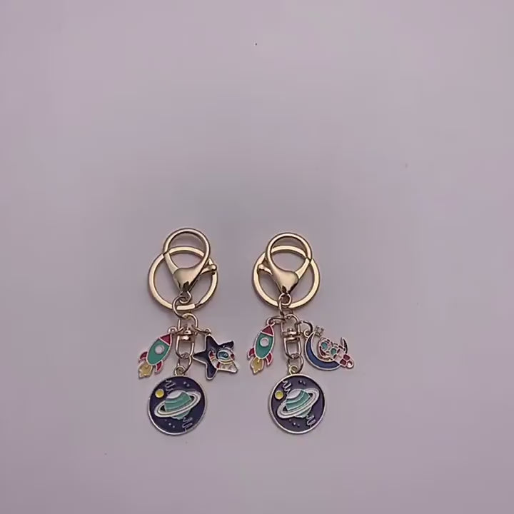 Mesmerising Space Theme Charms and Keychain
