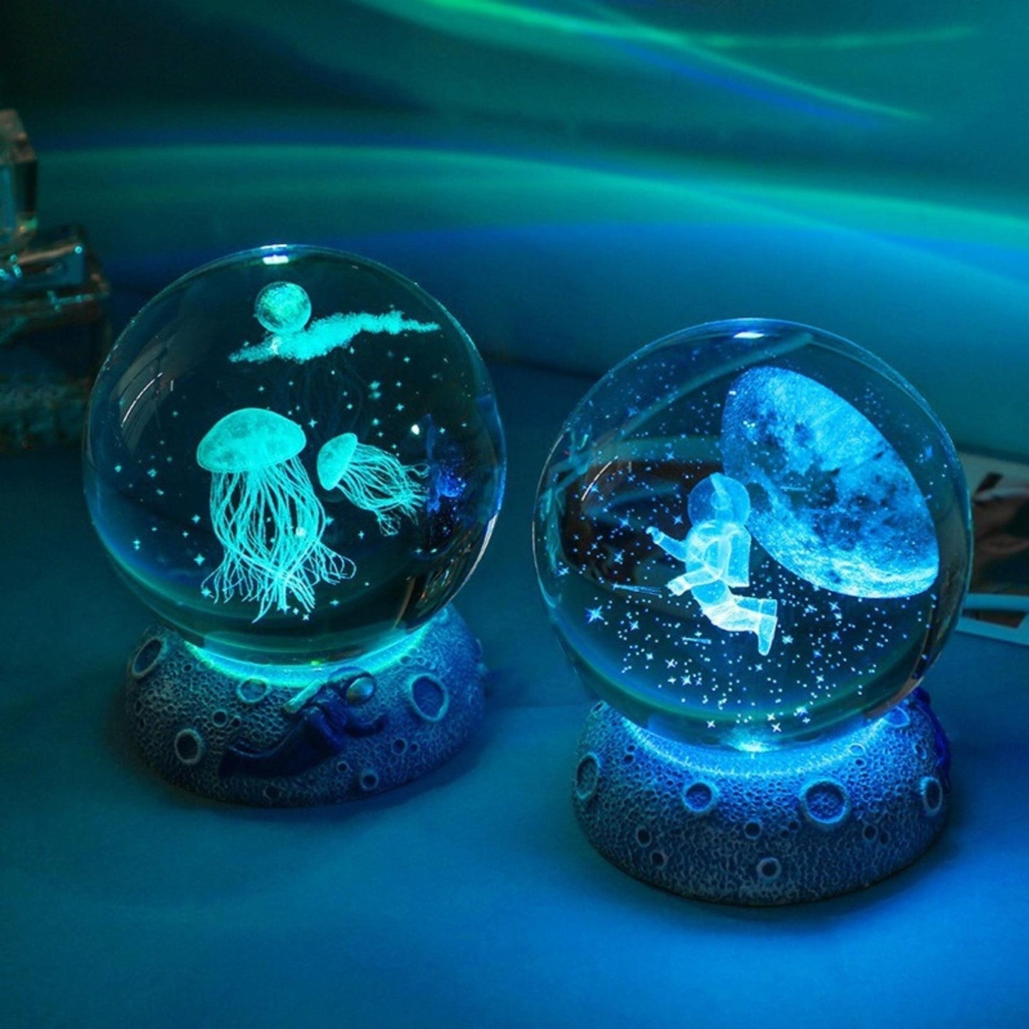 Aquatic and Space Lamp Globe (Colorful) - Space Mesmerise - Space Gifts | Lamps | Statues | Home Decor