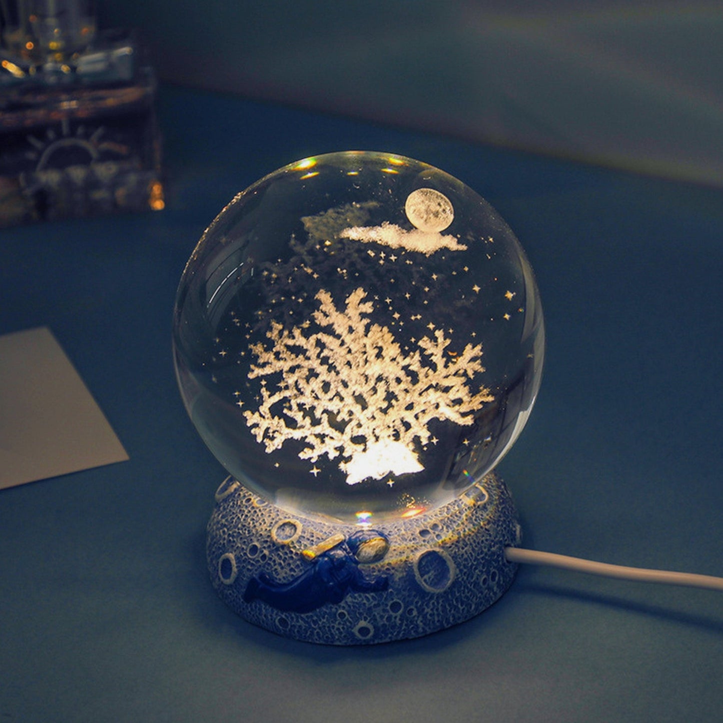 Aquatic Space Lamp Globe (Warm Light) - Space Mesmerise - Space Gifts | Lamps | Statues | Home Decor