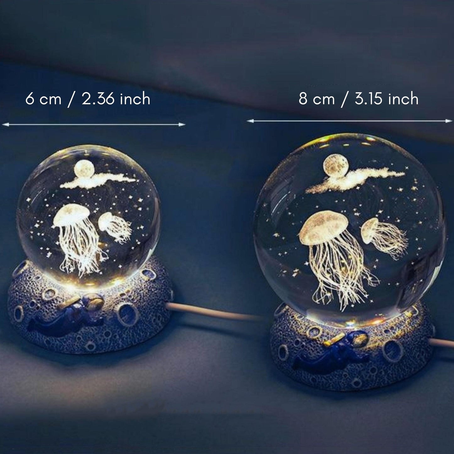 Aquatic Space Lamp Globe (Warm Light) - Space Mesmerise - Space Gifts | Lamps | Statues | Home Decor