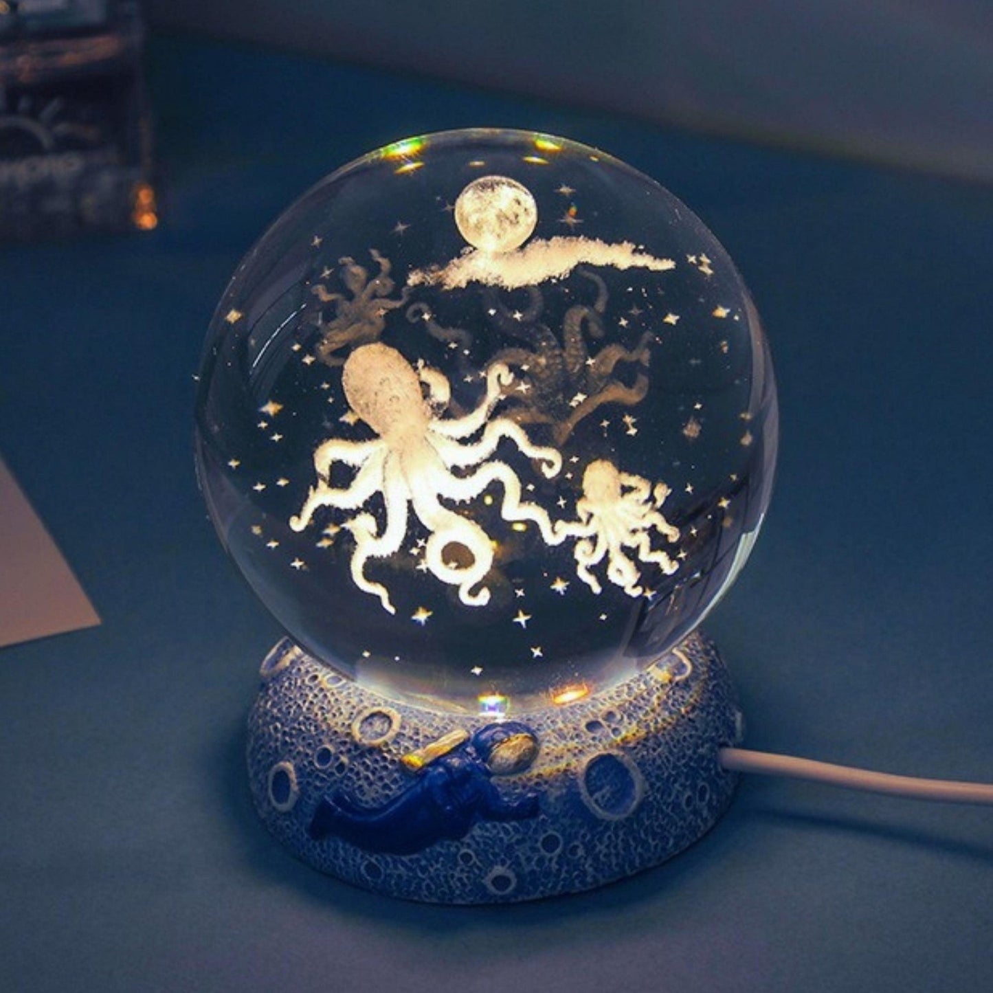 Aquatic Space Lamp Globe (Warm Light) - Space Mesmerise - Space Gifts | Lamps | Statues | Home Decor
