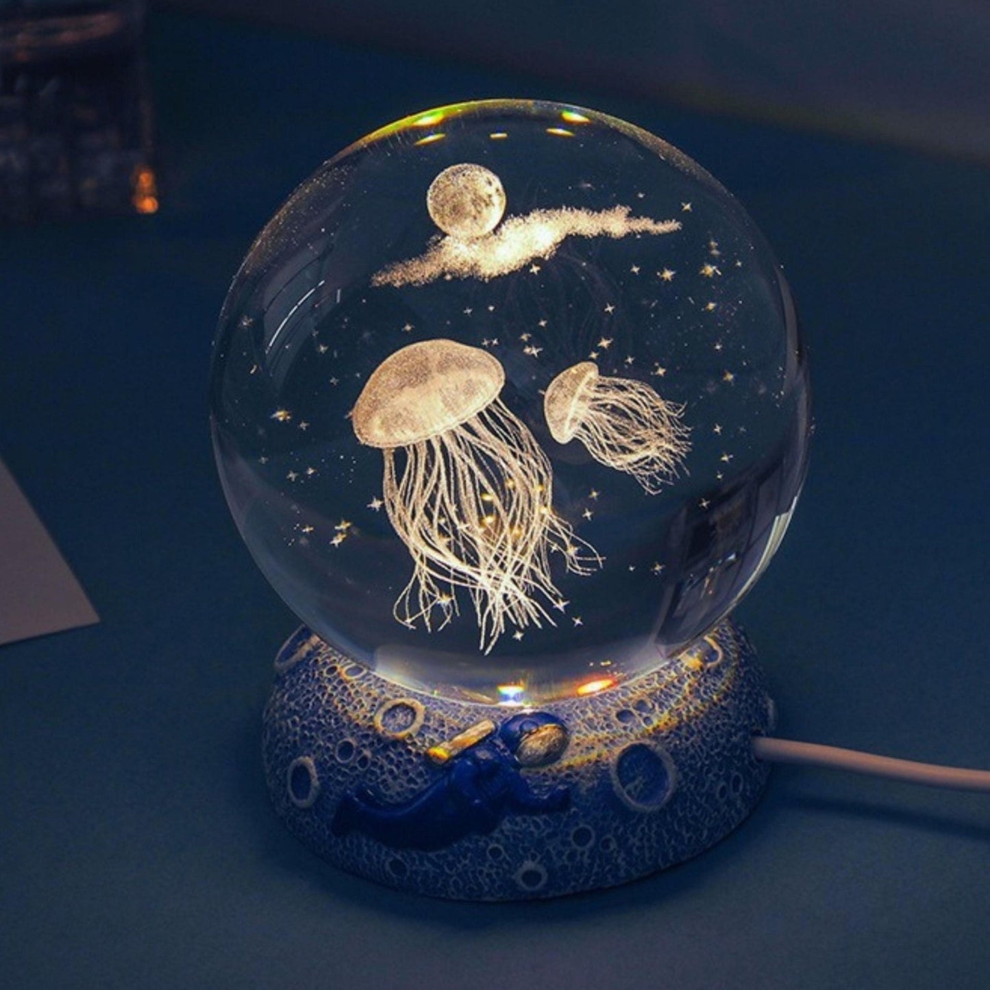 Aquatic Space Lamp Globe (Warm Light) - Space Mesmerise - Space Gifts | Lamps | Statues | Home Decor