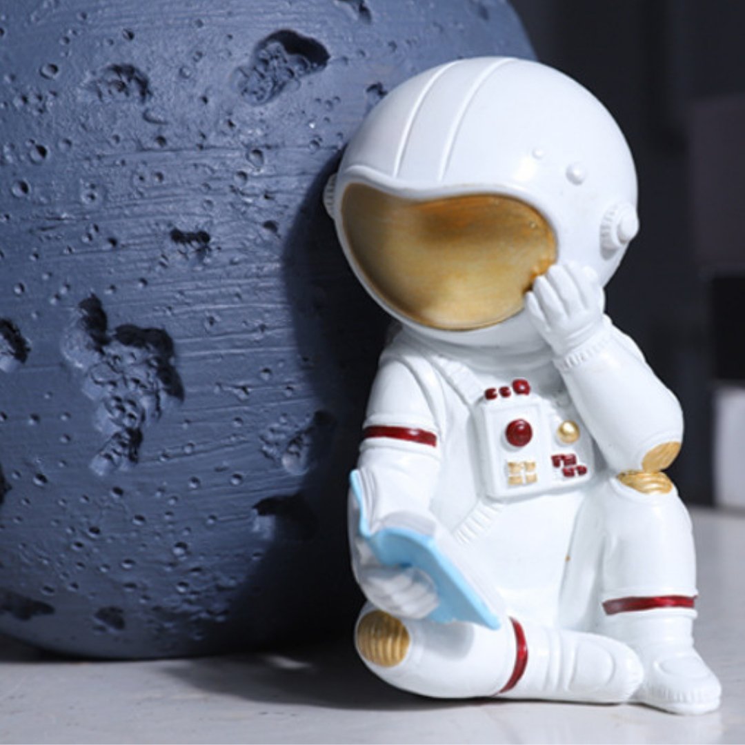Astronaut and Moon Bookends (Set of 2) - Space Mesmerise - Space Gifts | Lamps | Statues | Home Decor