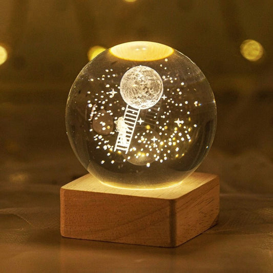 Astronaut in Space Crystal Lamp - Space Mesmerise - Space Gifts | Lamps | Statues | Home Decor