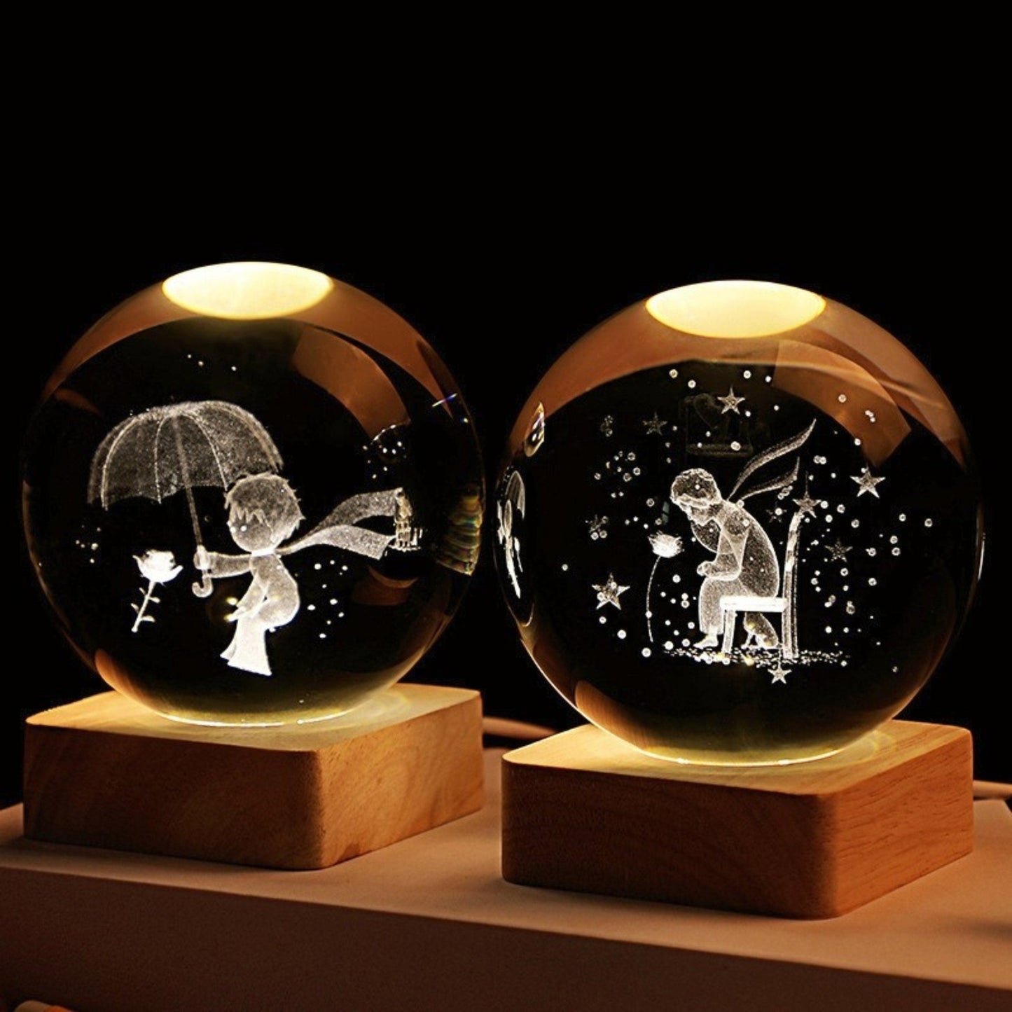Astronaut in Space Crystal Lamp - Space Mesmerise - Space Gifts | Lamps | Statues | Home Decor