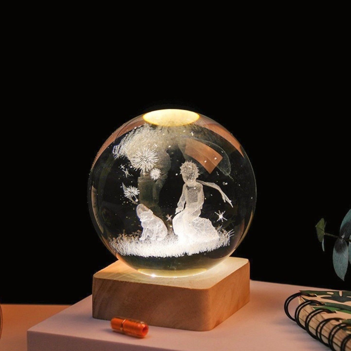 Astronaut in Space Crystal Lamp - Space Mesmerise - Space Gifts | Lamps | Statues | Home Decor