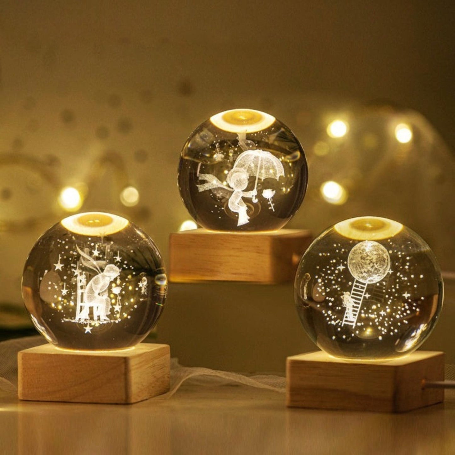 Astronaut in Space Crystal Lamp - Space Mesmerise - Space Gifts | Lamps | Statues | Home Decor