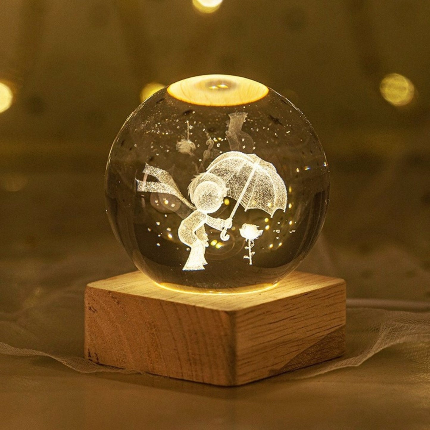 Astronaut in Space Crystal Lamp - Space Mesmerise - Space Gifts | Lamps | Statues | Home Decor