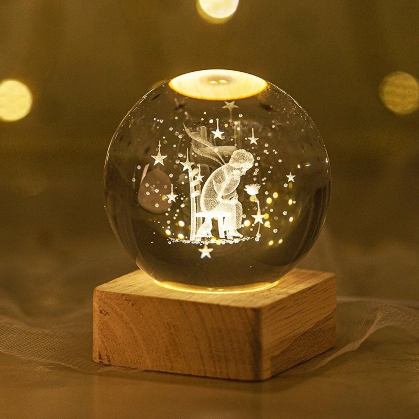 Astronaut in Space Crystal Lamp - Space Mesmerise - Space Gifts | Lamps | Statues | Home Decor