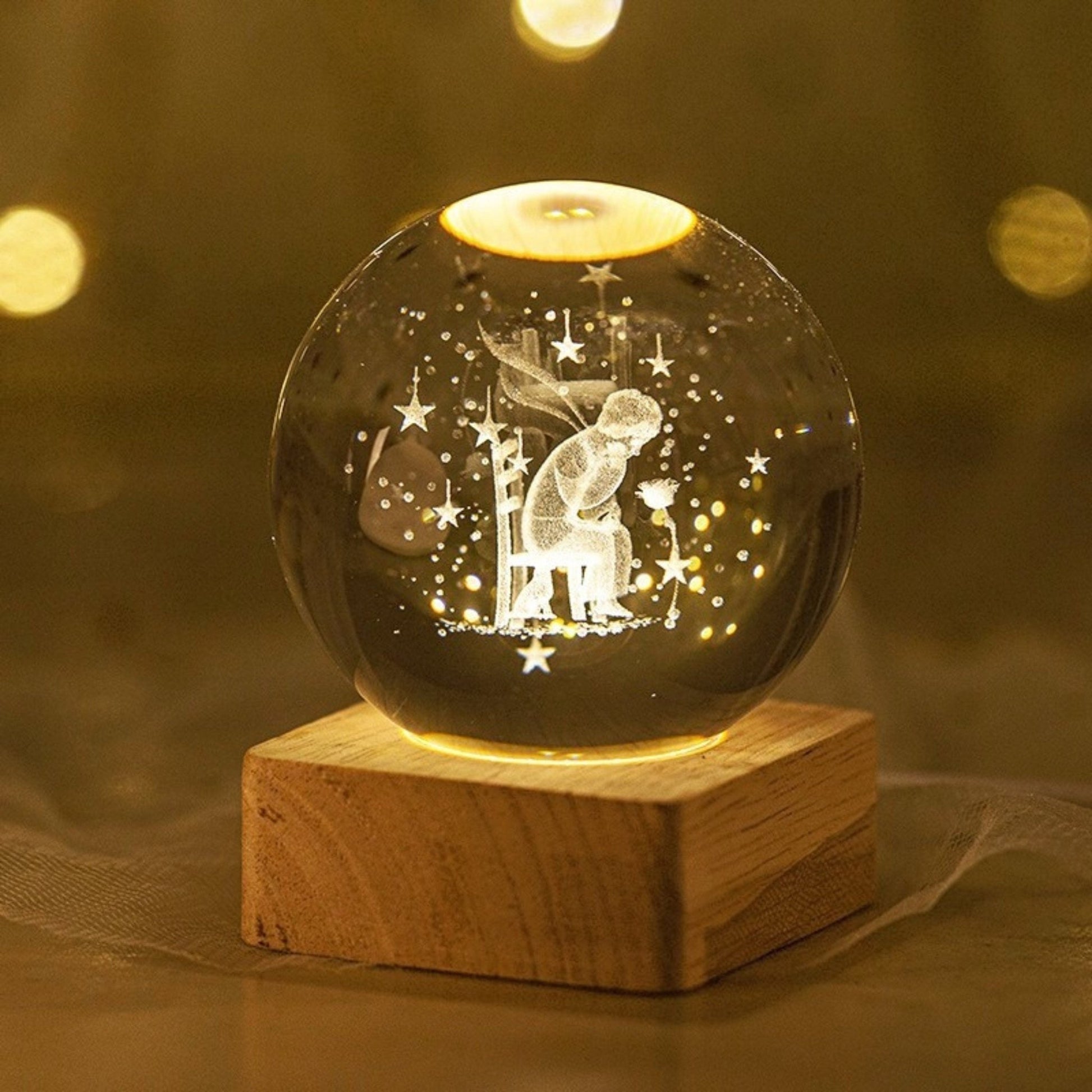 Astronaut in Space Crystal Lamp - Space Mesmerise - Space Gifts | Lamps | Statues | Home Decor