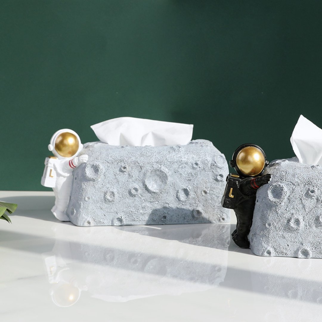 Astronaut Moon Crater Tissue Box Holder - Space Mesmerise - Space Gifts | Lamps | Statues | Home Decor