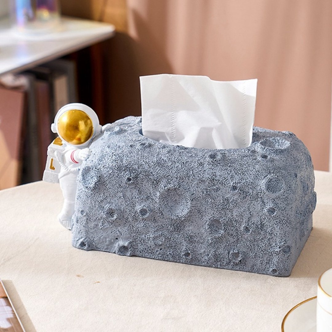 Astronaut Moon Crater Tissue Box Holder - Space Mesmerise - Space Gifts | Lamps | Statues | Home Decor