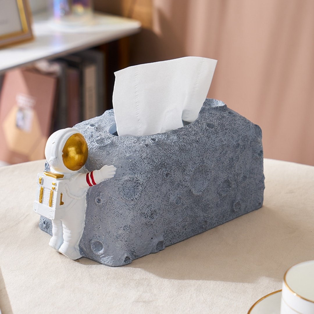 Astronaut Moon Crater Tissue Box Holder - Space Mesmerise - Space Gifts | Lamps | Statues | Home Decor