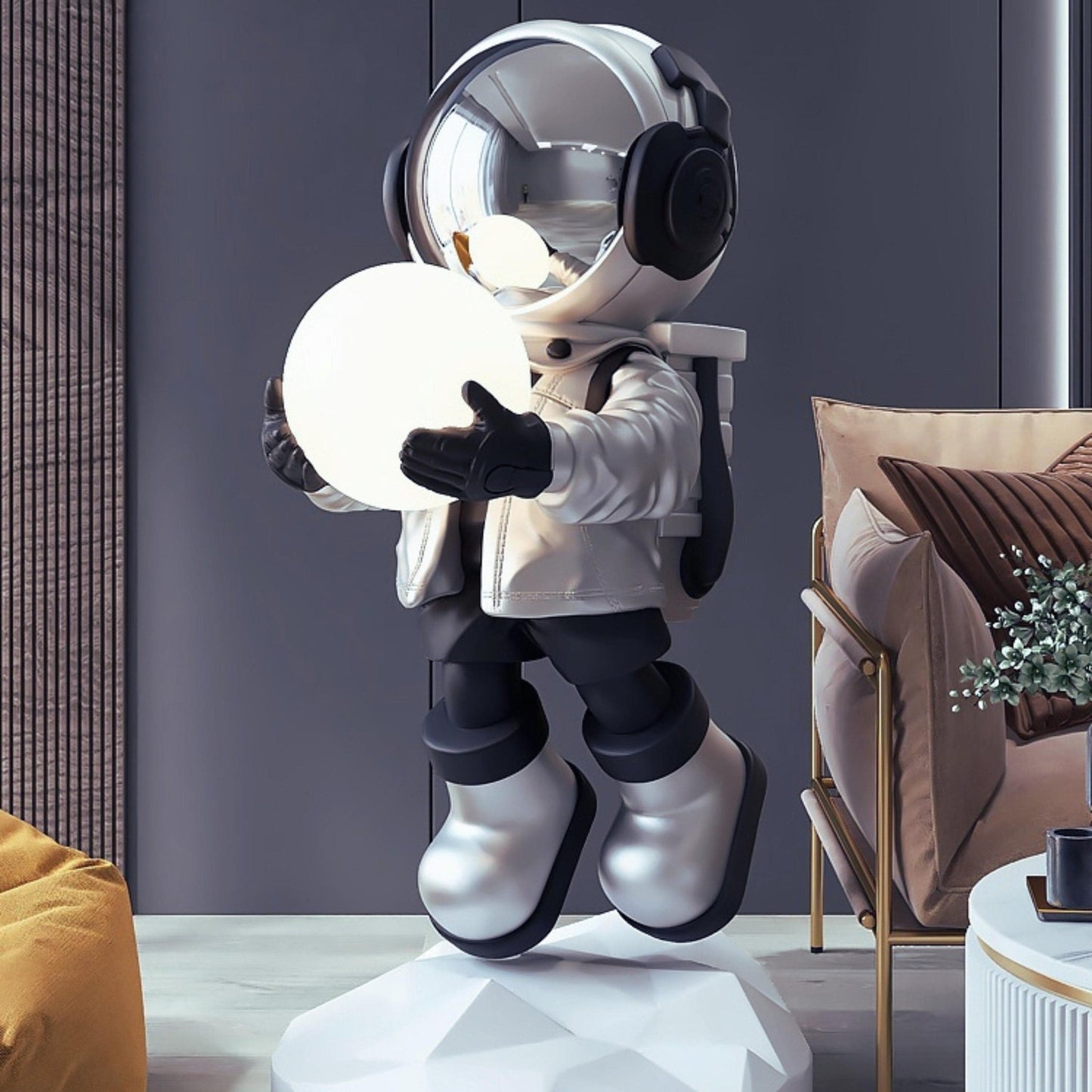 Astronaut on Crater Statue - Space Mesmerise - Space Gifts | Lamps | Statues | Home Decor