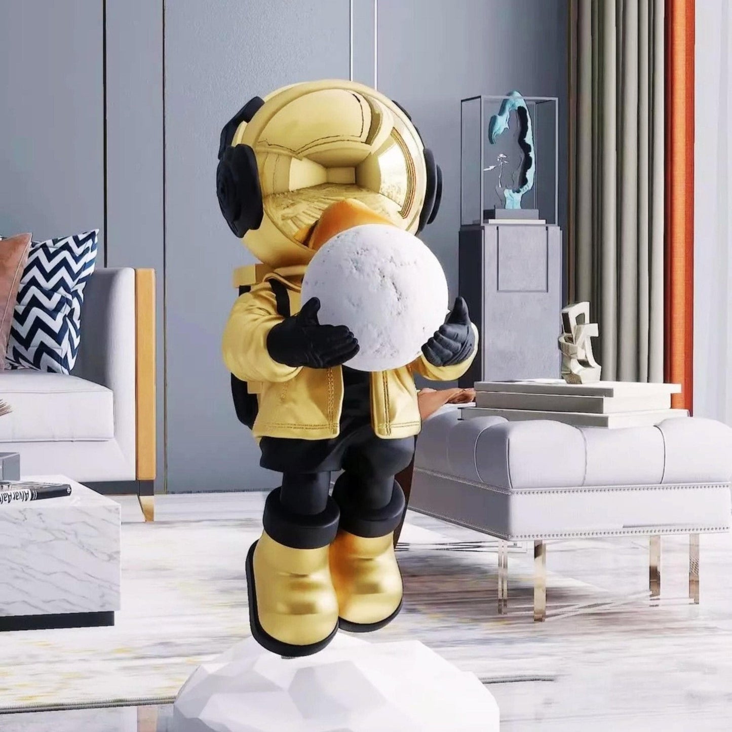 Astronaut on Crater Statue - Space Mesmerise - Space Gifts | Lamps | Statues | Home Decor