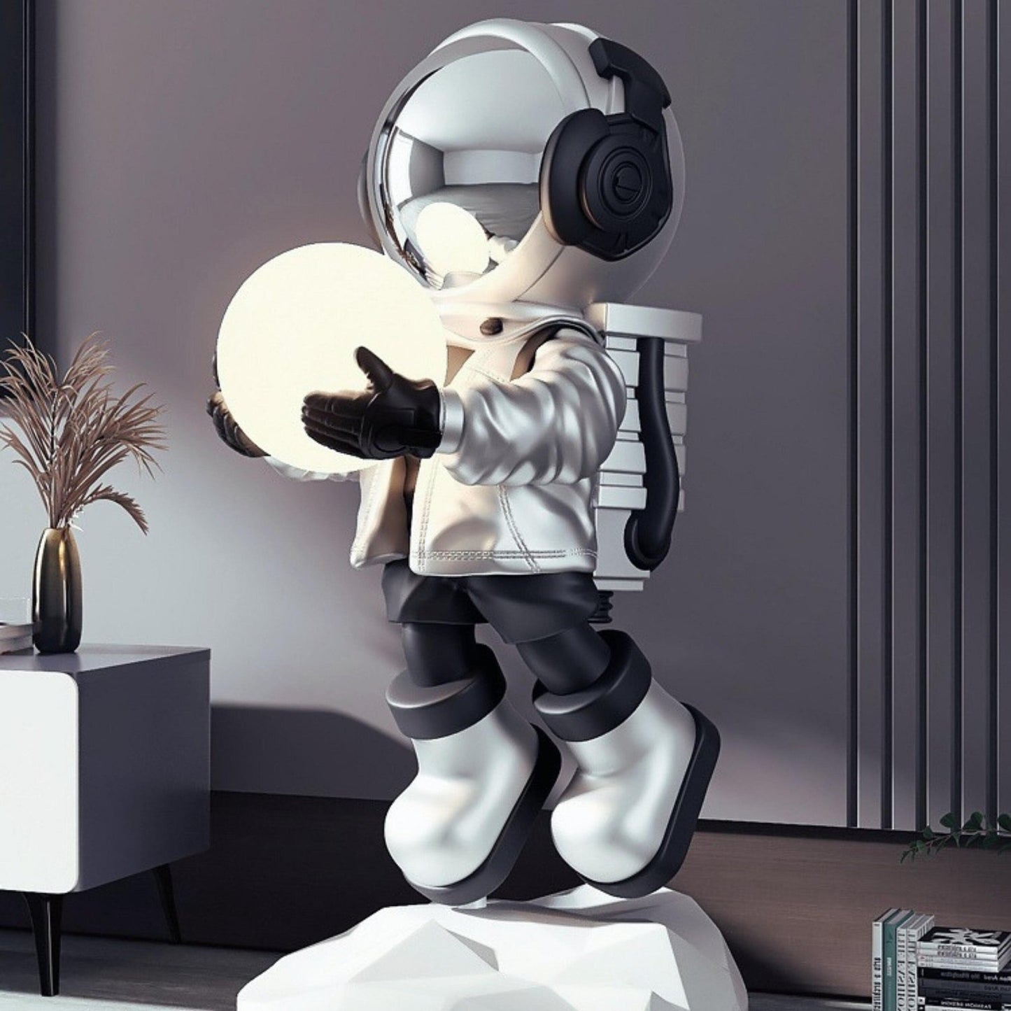 Astronaut on Crater Statue - Space Mesmerise - Space Gifts | Lamps | Statues | Home Decor