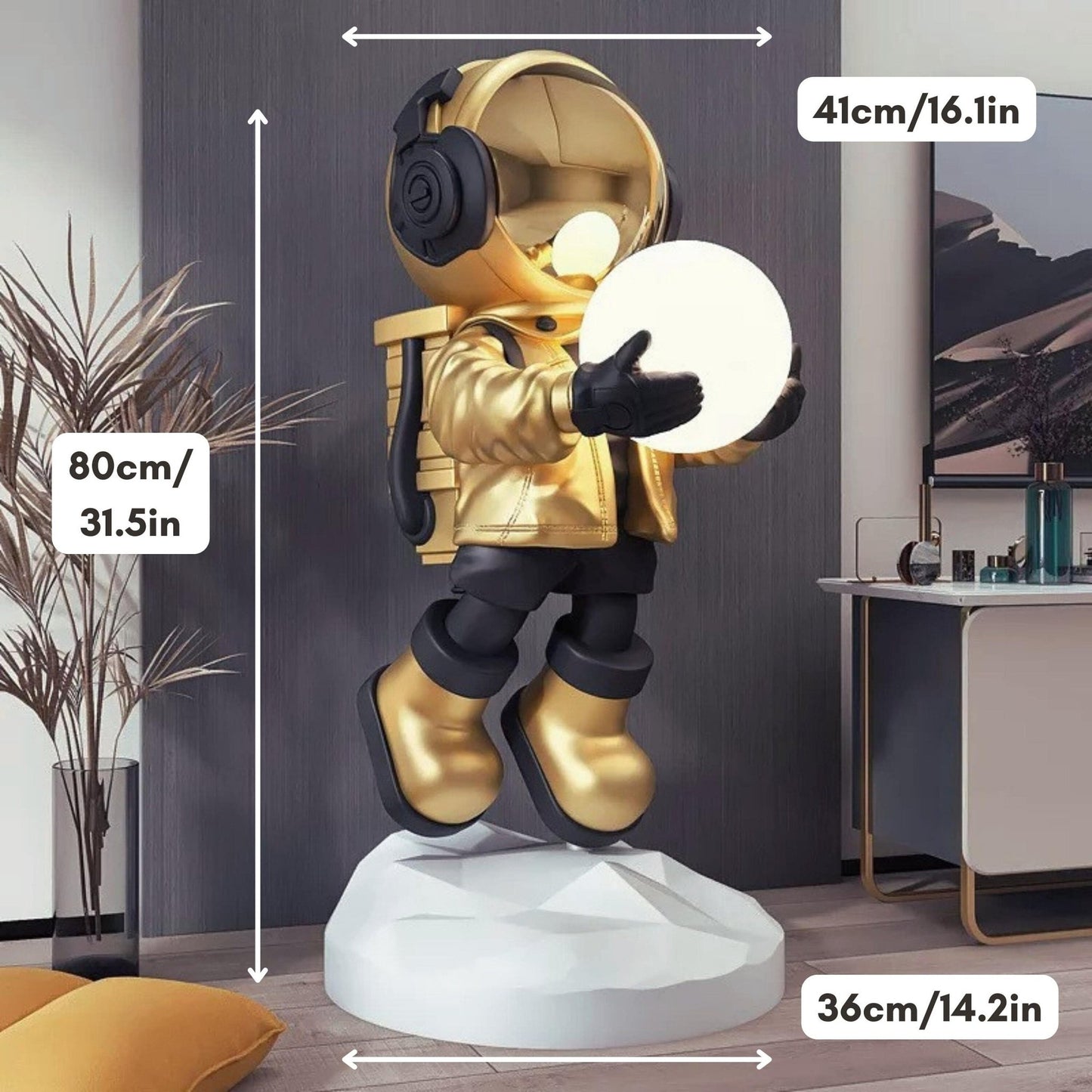 Astronaut on Crater Statue - Space Mesmerise - Space Gifts | Lamps | Statues | Home Decor