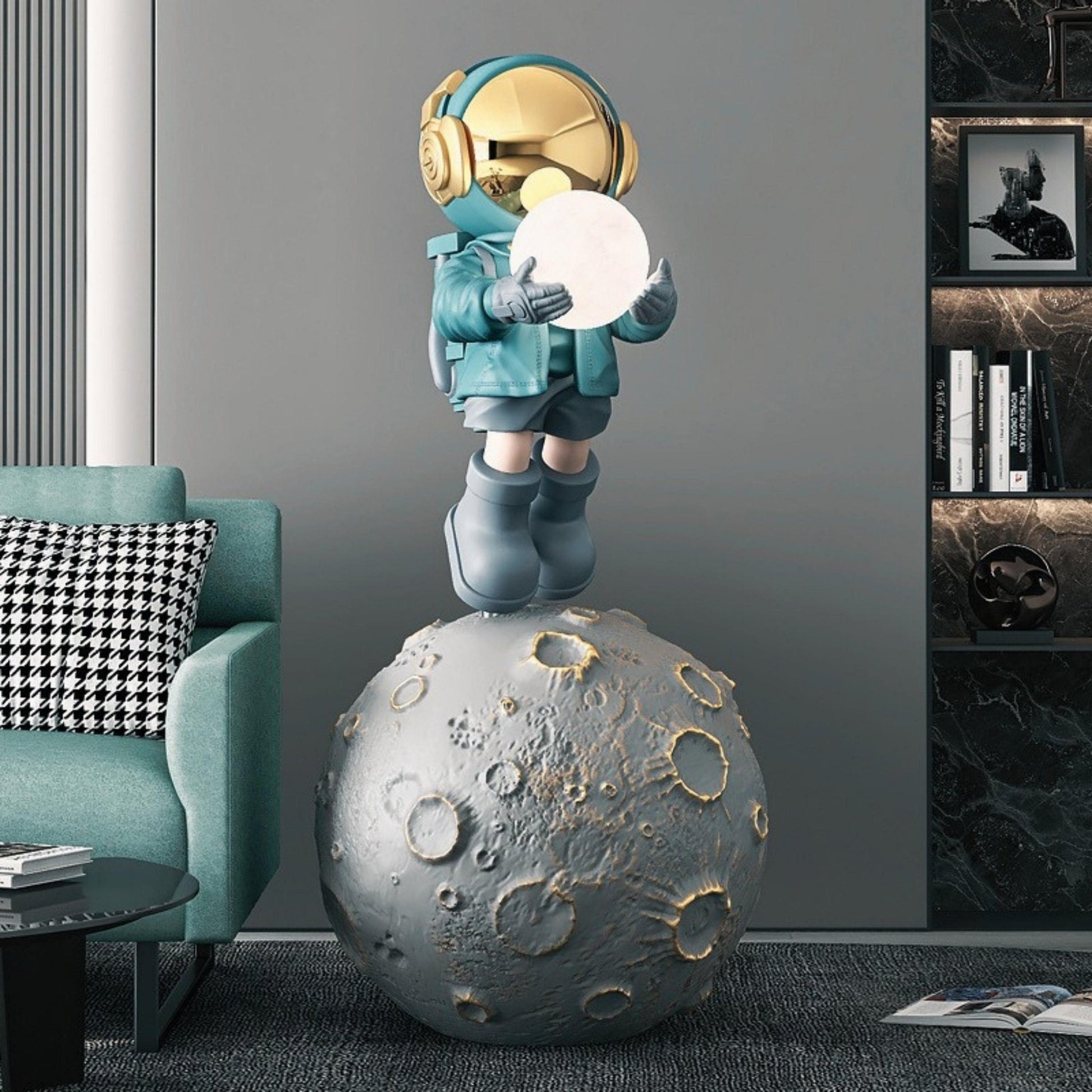 Astronaut on Moon Statue - Space Mesmerise - Space Gifts | Lamps | Statues | Home Decor