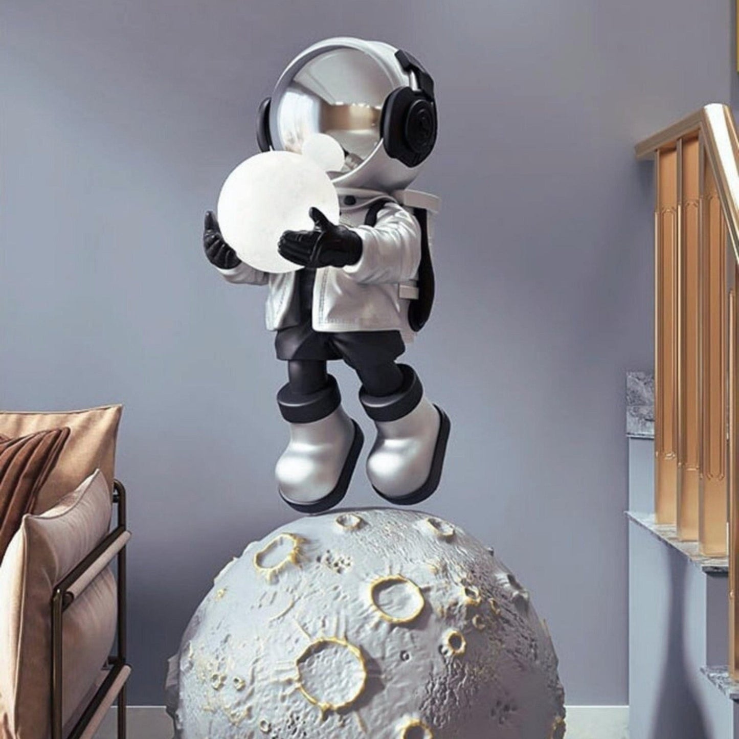 Astronaut on Moon Statue - Space Mesmerise - Space Gifts | Lamps | Statues | Home Decor