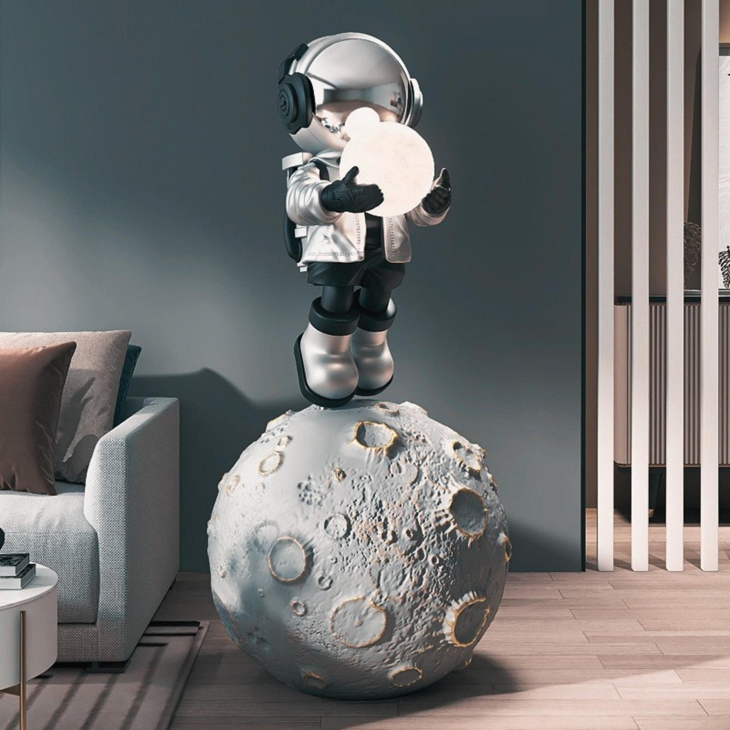 Astronaut on Moon Statue - Space Mesmerise - Space Gifts | Lamps | Statues | Home Decor