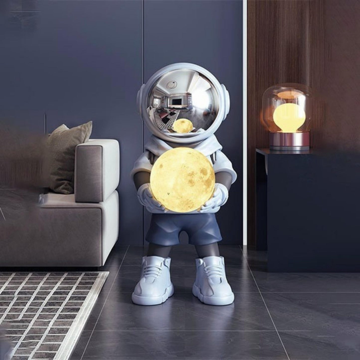 Astronaut Statue and Moon Lamp - Space Mesmerise - Space Gifts | Lamps | Statues | Home Decor