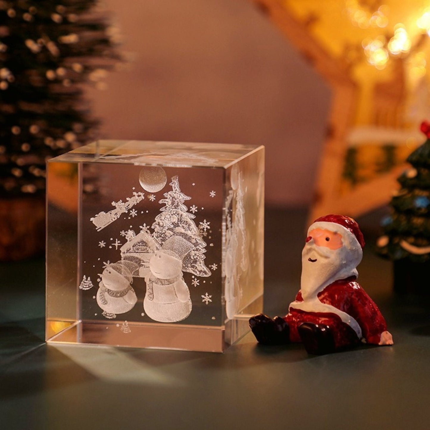 Christmas Crystal Cube Lamp - Space Mesmerise - Space Gifts | Lamps | Statues | Home Decor