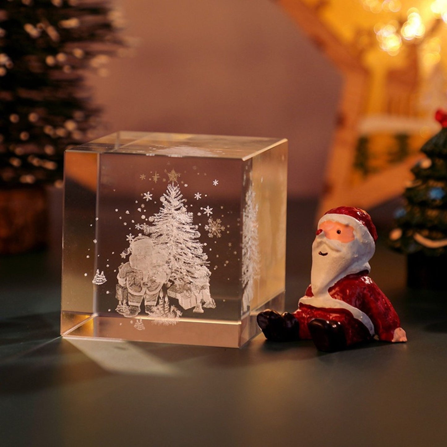 Christmas Crystal Cube Lamp - Space Mesmerise - Space Gifts | Lamps | Statues | Home Decor