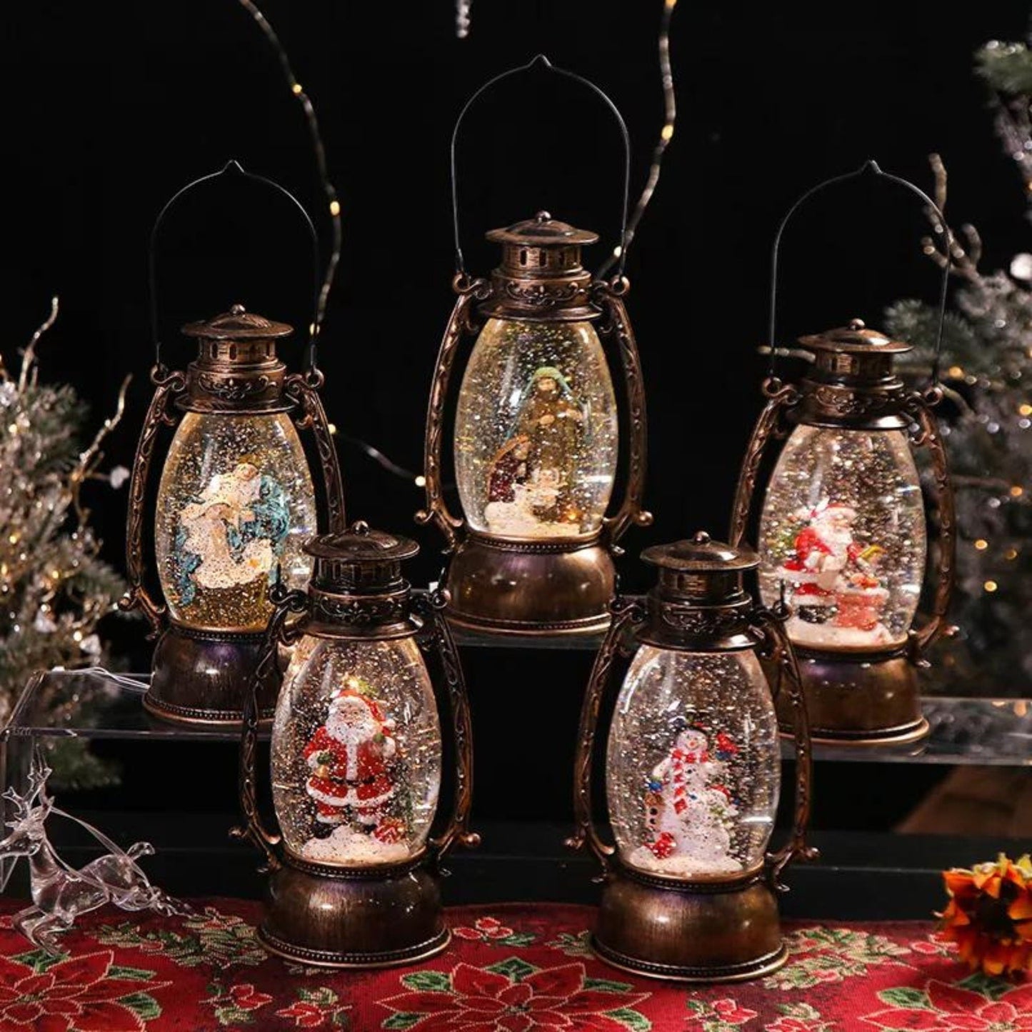 Christmas Snow Globe Lamp with Music Box - Space Mesmerise - Space Gifts | Lamps | Statues | Home Decor