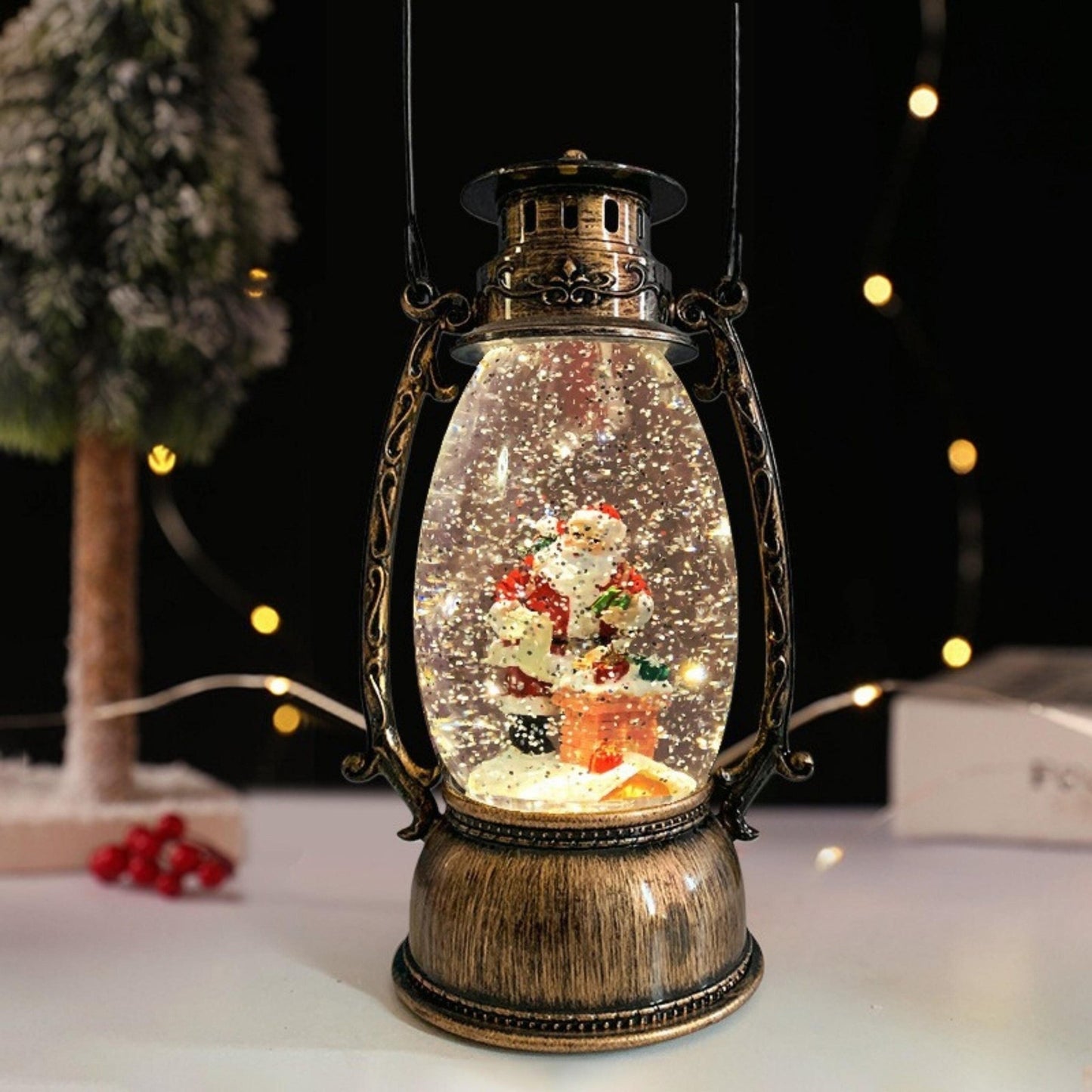 Christmas Snow Globe Lamp with Music Box - Space Mesmerise - Space Gifts | Lamps | Statues | Home Decor
