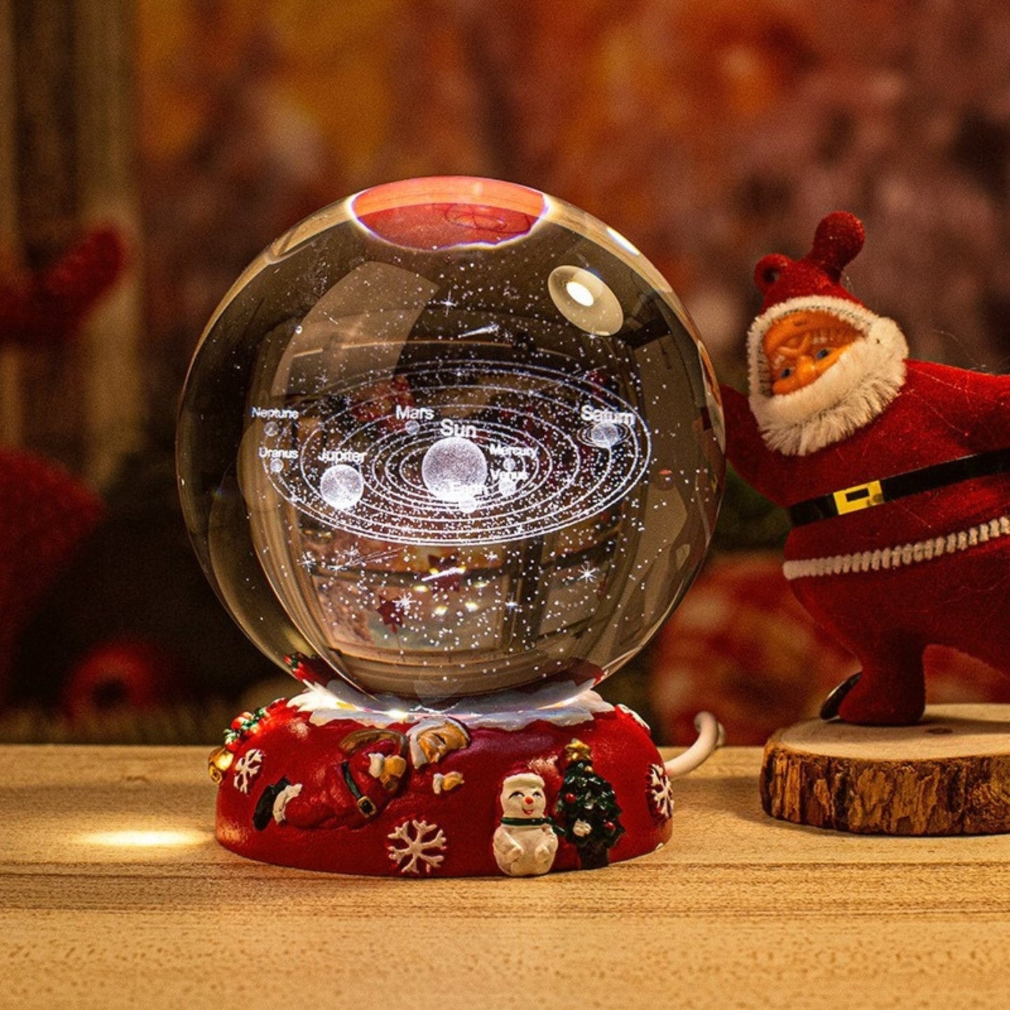 Christmas Snow Globe Space Themed Lamp - Space Mesmerise - Space Gifts | Lamps | Statues | Home Decor