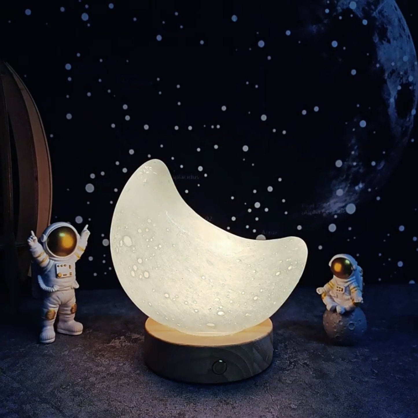 Crescent Moon Touch Lamp - Space Mesmerise - Space Gifts | Lamps | Statues | Home Decor