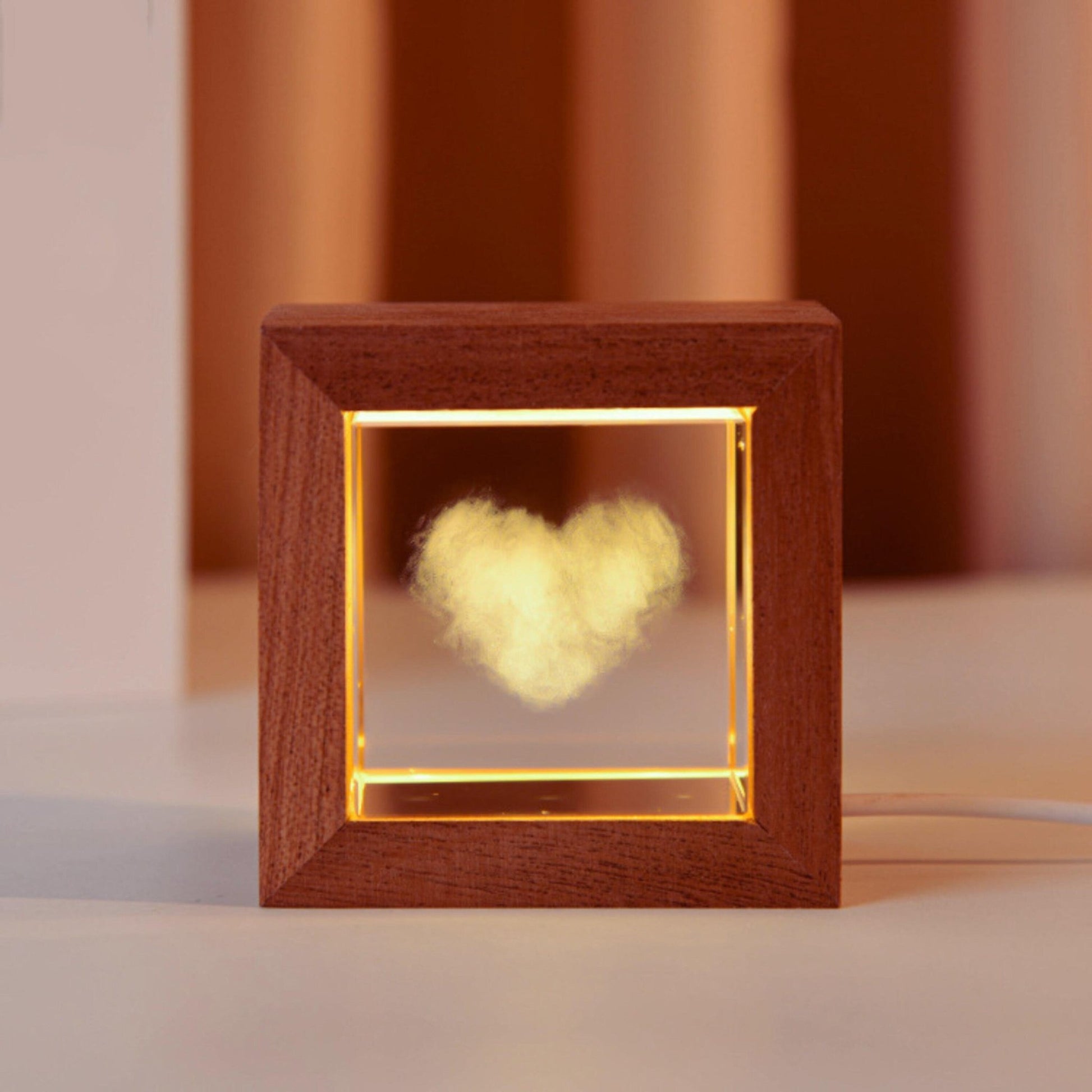 Crystal Lamp with Wooden Frame - Space Mesmerise - Space Gifts | Lamps | Statues | Home Decor