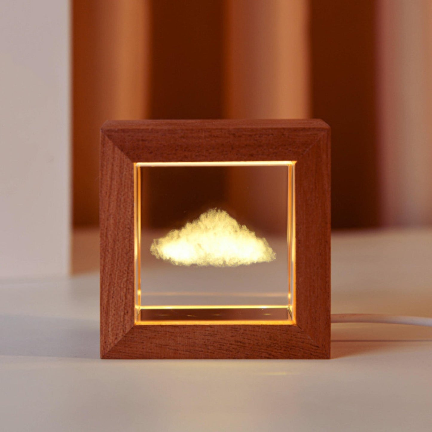 Crystal Lamp with Wooden Frame - Space Mesmerise - Space Gifts | Lamps | Statues | Home Decor