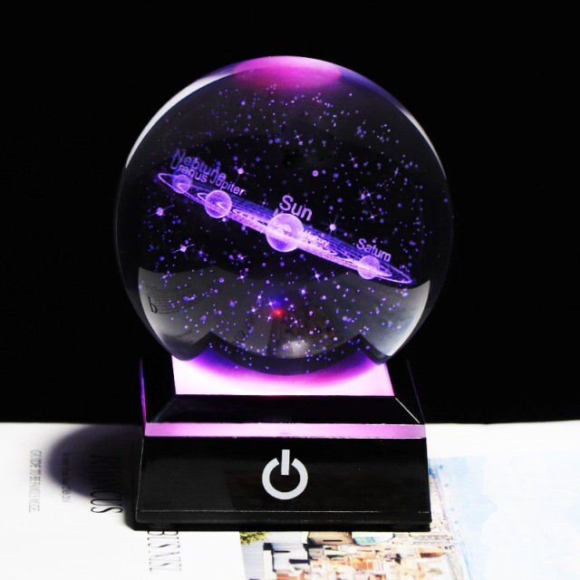 Crystal Solar System Globe - Space Mesmerise - Space Gifts | Lamps | Statues | Home Decor