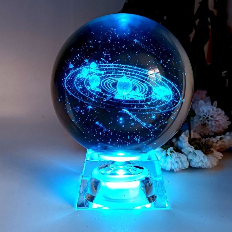 Crystal Solar System Globe - Space Mesmerise - Space Gifts | Lamps | Statues | Home Decor