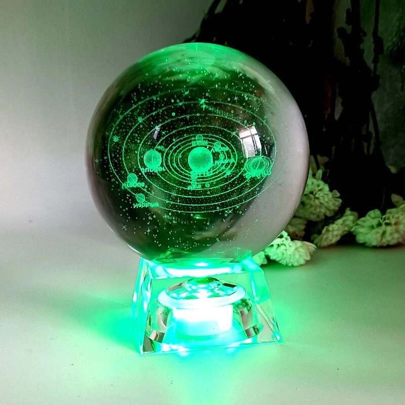 Crystal Solar System Globe - Space Mesmerise - Space Gifts | Lamps | Statues | Home Decor