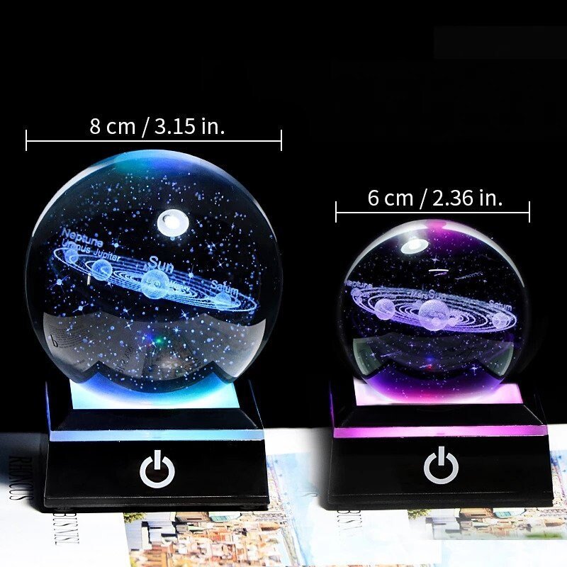 Crystal Solar System Globe - Space Mesmerise - Space Gifts | Lamps | Statues | Home Decor