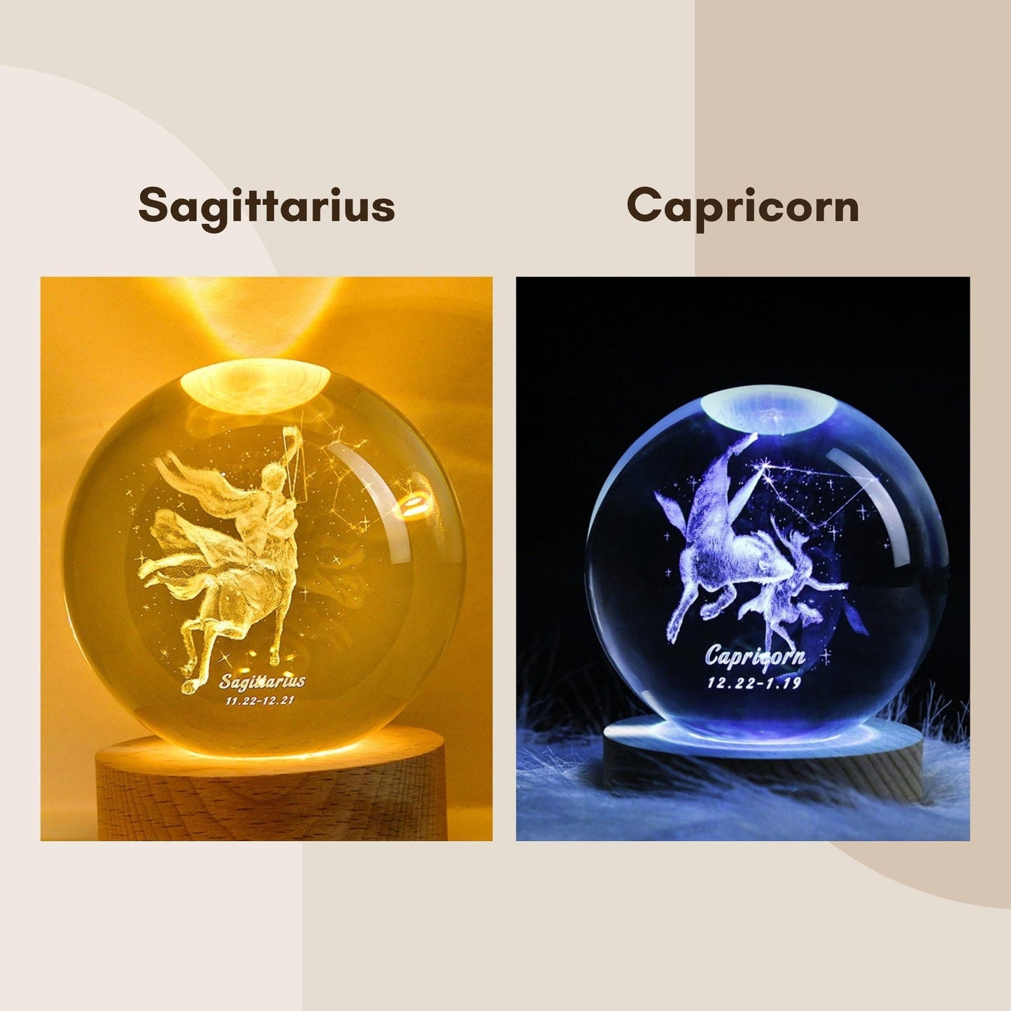 Horoscope Crystal Lamp (Colorful) - Space Mesmerise - Space Gifts | Lamps | Statues | Home Decor