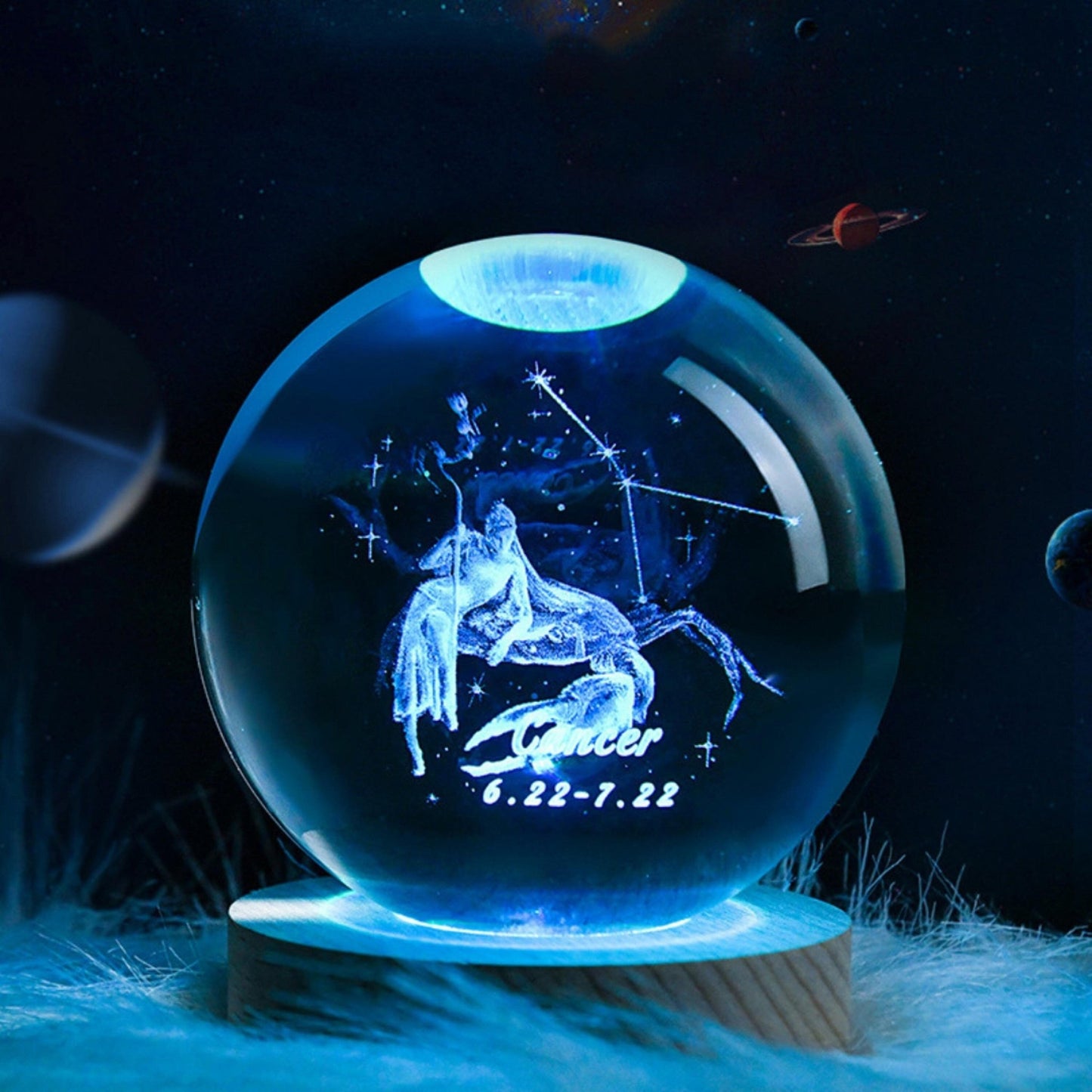 Horoscope Crystal Lamp (Colorful) - Space Mesmerise - Space Gifts | Lamps | Statues | Home Decor