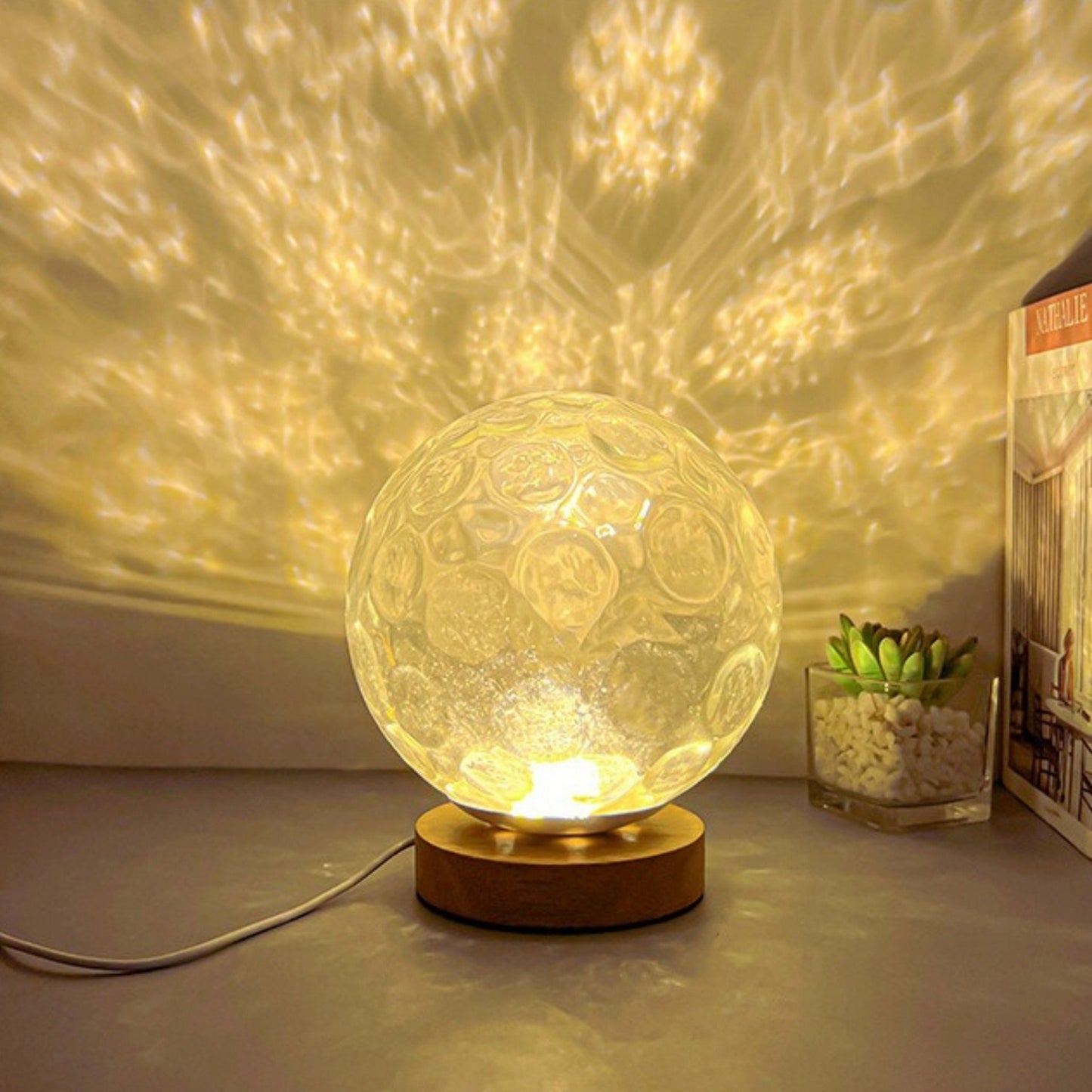 Ice Planet Glass Lamp - Space Mesmerise - Space Gifts | Lamps | Statues | Home Decor