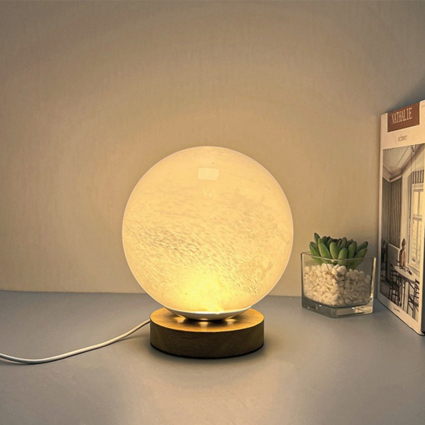 Ice Planet Glass Lamp - Space Mesmerise - Space Gifts | Lamps | Statues | Home Decor